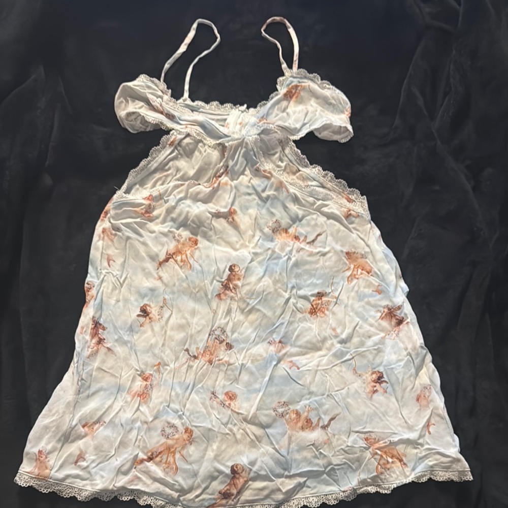 WeWoreWhat White and Brown Smocked Ruffled Camisole